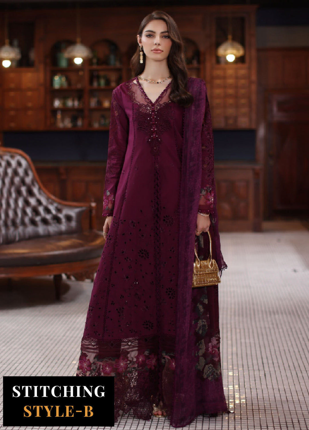 Noor by Saadia Asad Embroidered Lawn Suits Unstitched 3 Piece NSA25LS D-12 - Summer Collection