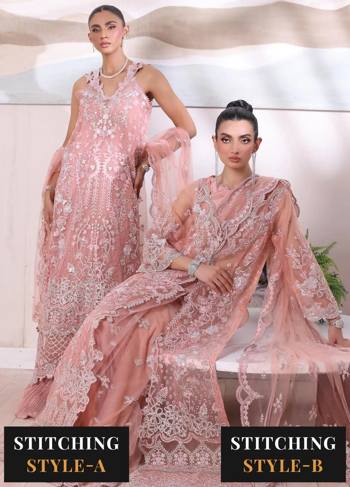 Noor By Saadia Asad Embroidered Organza Suit Unstitched 3 Piece NSA24CL D-06 Vera - Formal Collection