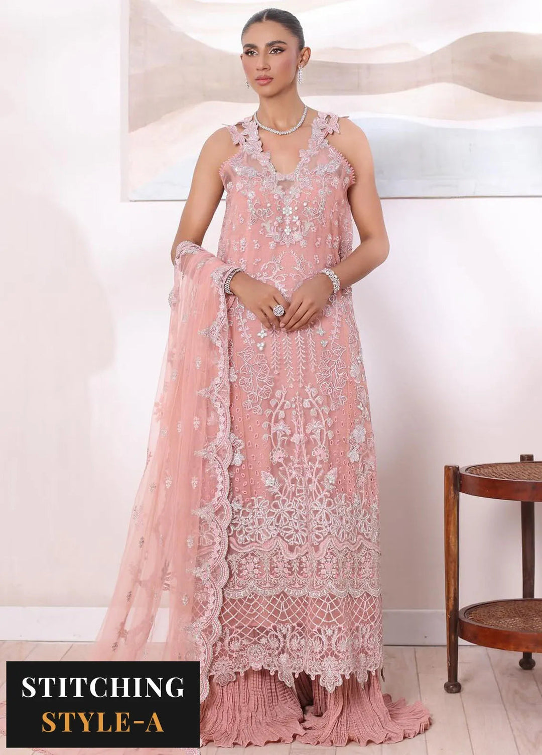 Noor By Saadia Asad Embroidered Organza Suit Unstitched 3 Piece NSA24CL D-06 Vera - Formal Collection