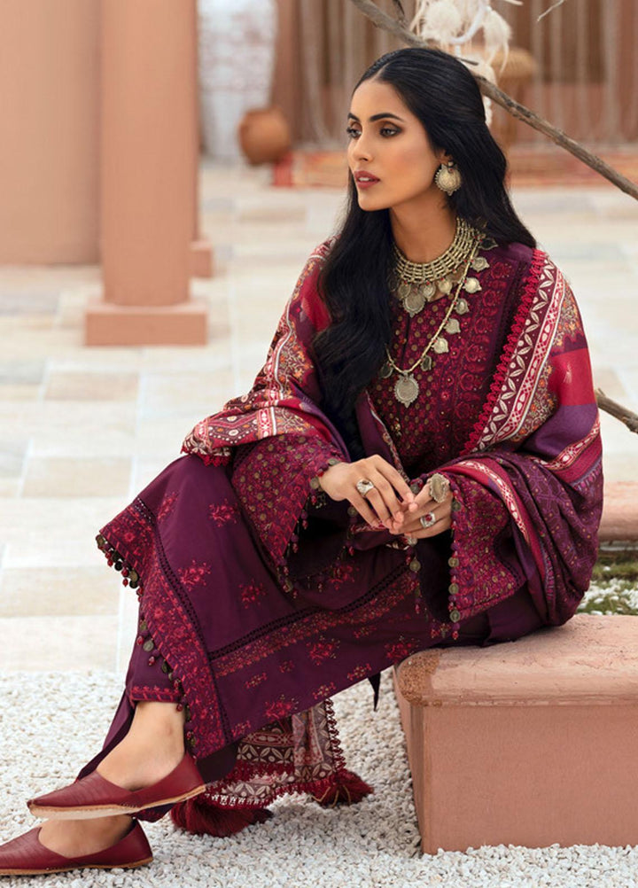 Noor by Saadia Asad Embroidered Linen Suits Unstitched 3 Piece SA21NS D-01 - Winter Collection