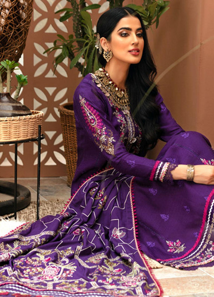 Noor by Saadia Asad Embroidered Jacquard Linen Suits Unstitched 3 Piece SA21NS D-05 - Winter Collection
