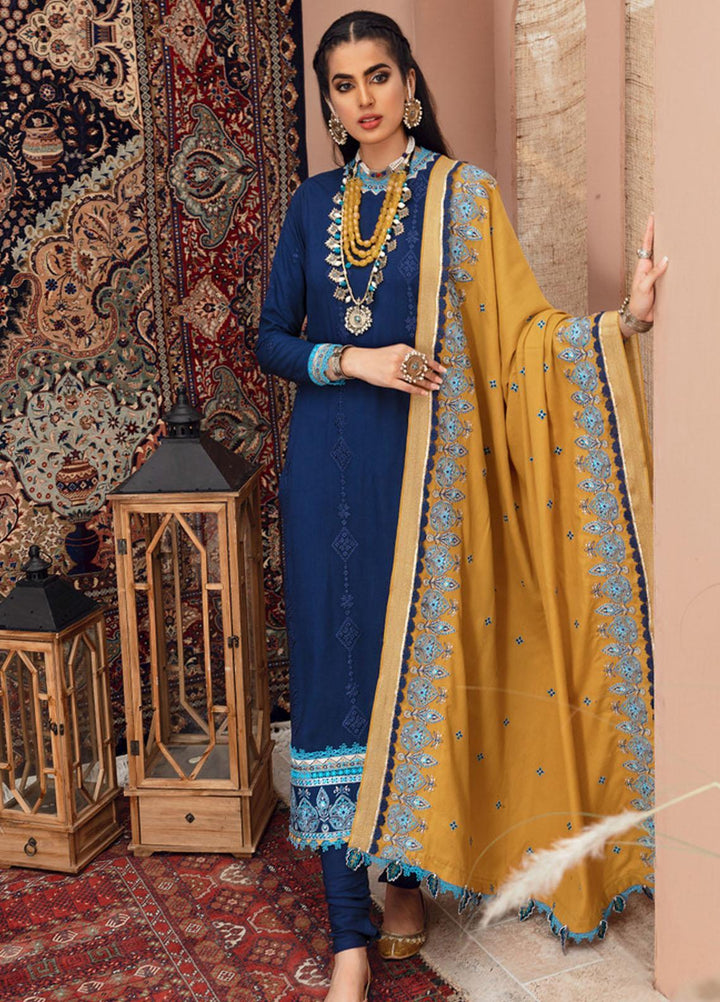 Noor by Saadia Asad Embroidered Linen Suits Unstitched 3 Piece SA21NS D-07 - Winter Collection