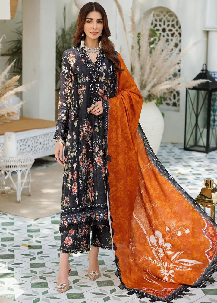 Noor By Saadia Asad Embroidered Linen Suits Unstitched 3 Piece NSA22W D1-A - Winter Collection