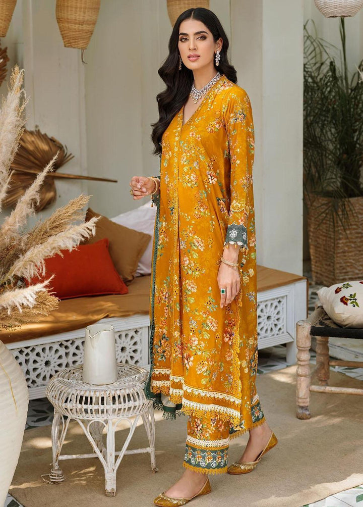 Noor By Saadia Asad Embroidered Linen Suits Unstitched 3 Piece NSA22W D1-B - Winter Collection