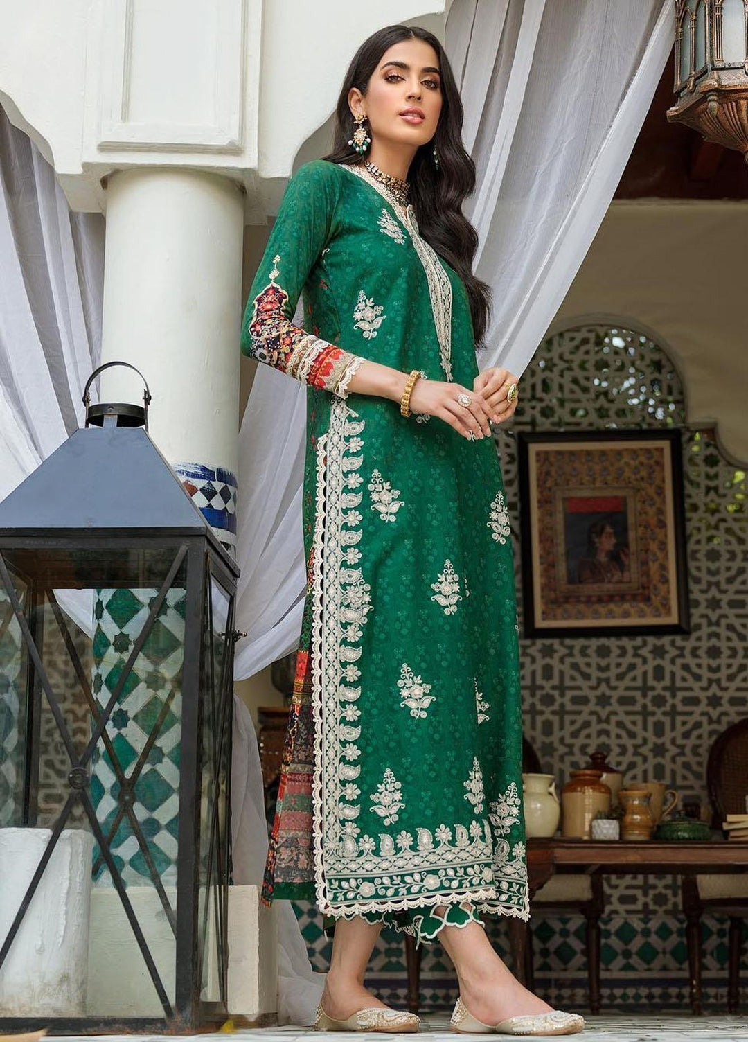 Noor By Saadia Asad Embroidered Linen Suits Unstitched 3 Piece NSA22W D3-B - Winter Collection