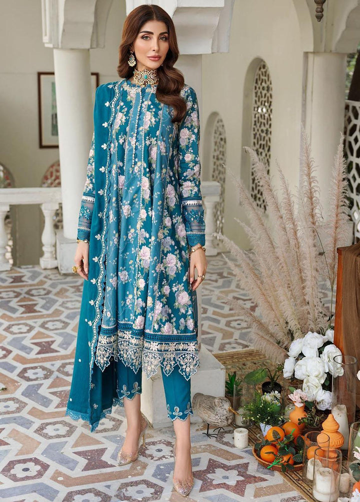 Noor By Saadia Asad Embroidered Linen Suits Unstitched 3 Piece NSA22W D5-A - Winter Collection