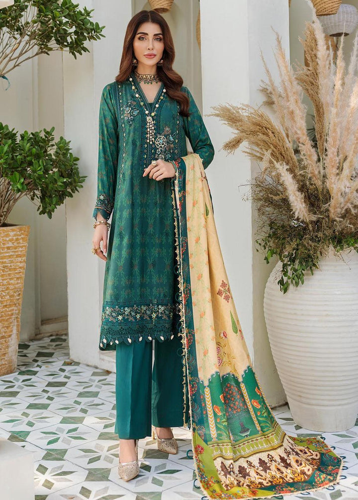 Noor By Saadia Asad Embroidered Linen Suits Unstitched 3 Piece NSA22W D6-B - Winter Collection