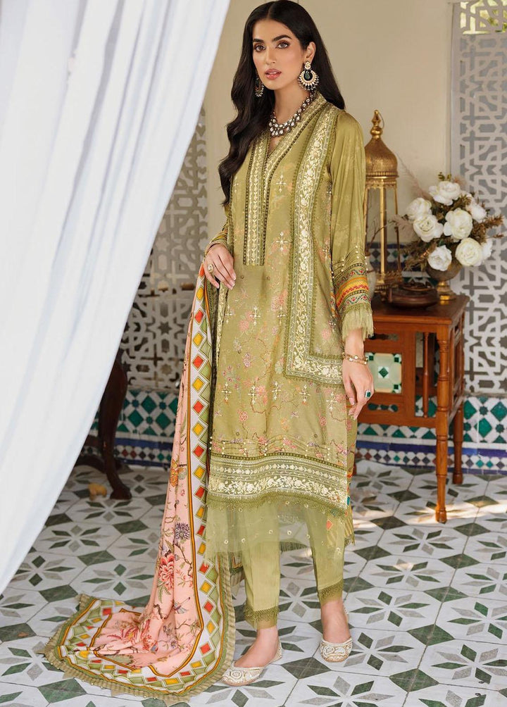 Noor By Saadia Asad Embroidered Linen Suits Unstitched 3 Piece NSA22W D7-B - Winter Collection