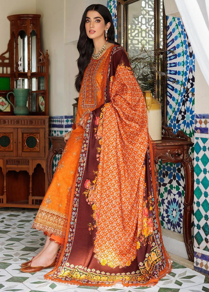 Noor By Saadia Asad Embroidered Linen Suits Unstitched 3 Piece NSA22W D8-A - Winter Collection