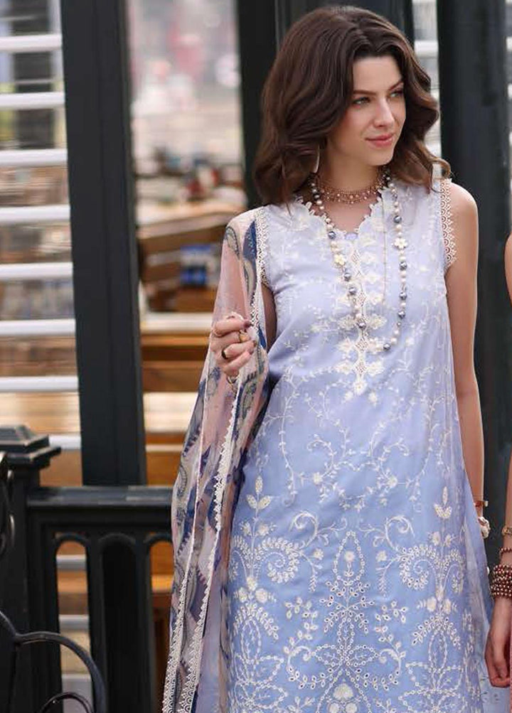 Noor by Saadia Asad Embroidered Lawn Suits Unstitched 3 Piece NSA23P D1-A - Luxury Collection