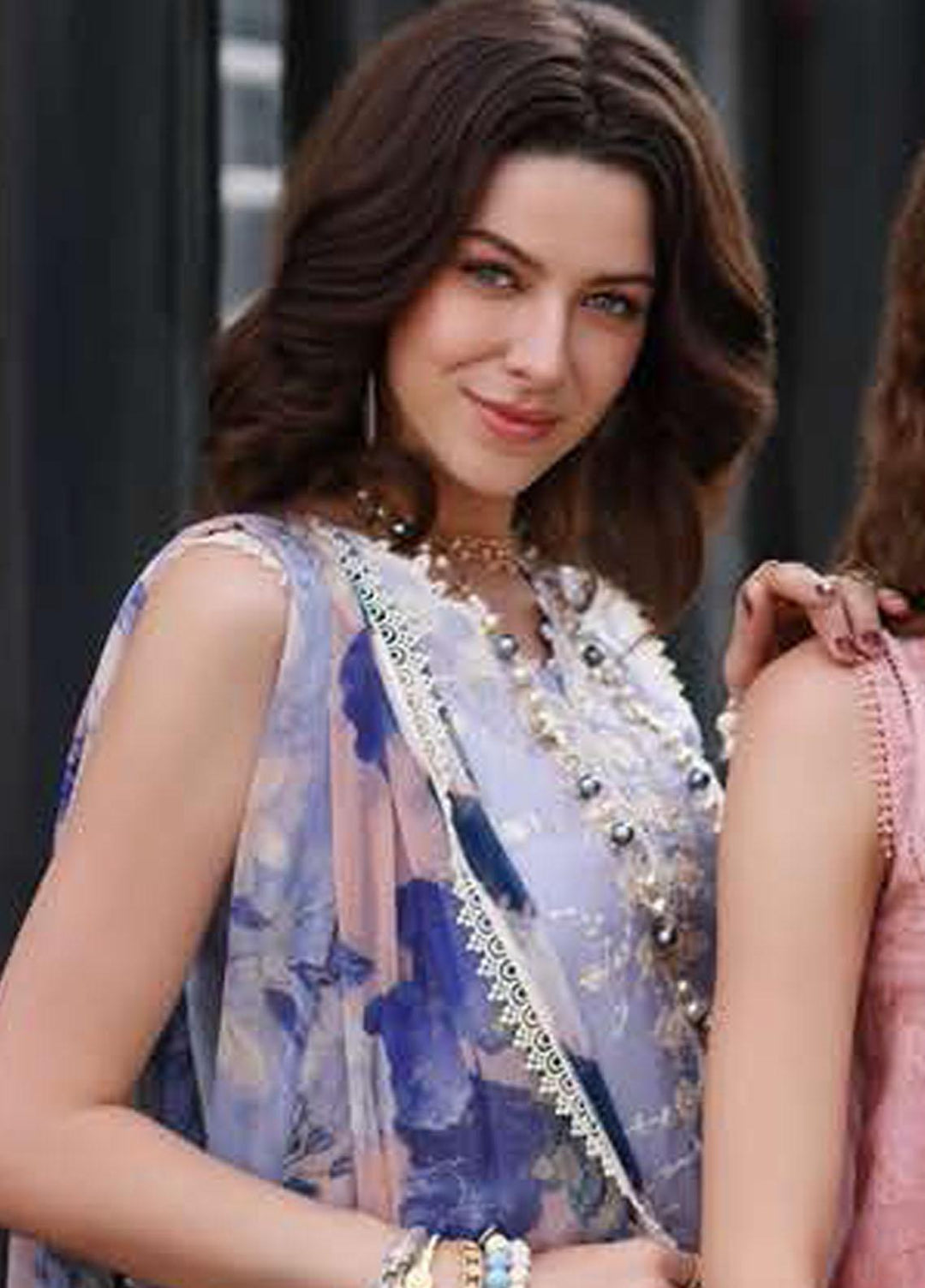 Noor by Saadia Asad Embroidered Lawn Suits Unstitched 3 Piece NSA23P D1-A - Luxury Collection