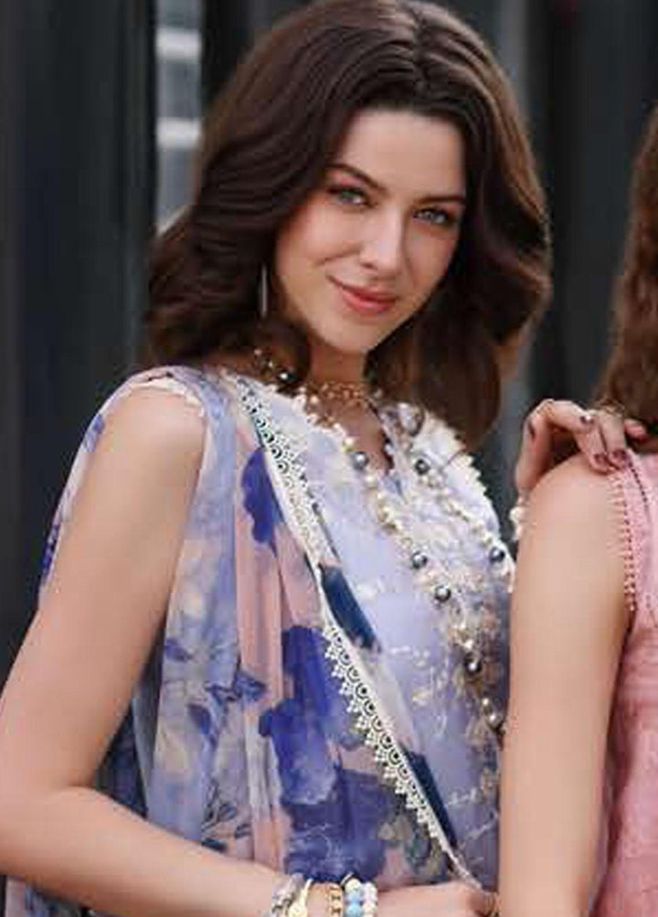 Noor by Saadia Asad Embroidered Lawn Suits Unstitched 3 Piece NSA23P D1-A - Luxury Collection