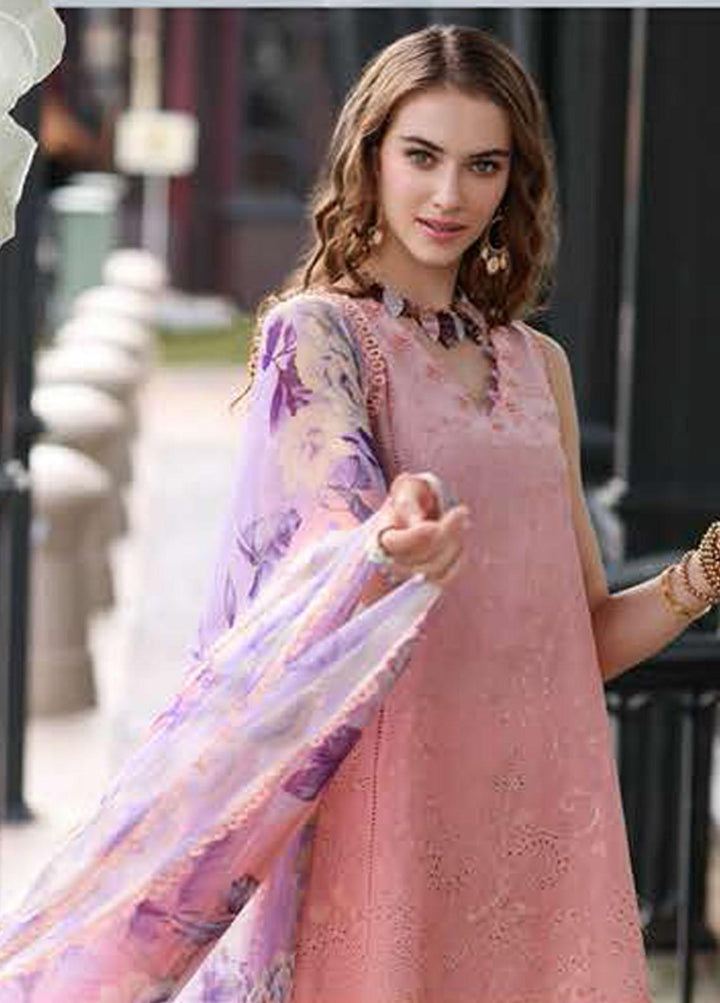 Noor by Saadia Asad Embroidered Lawn Suits Unstitched 3 Piece NSA23P D1-B - Luxury Collection