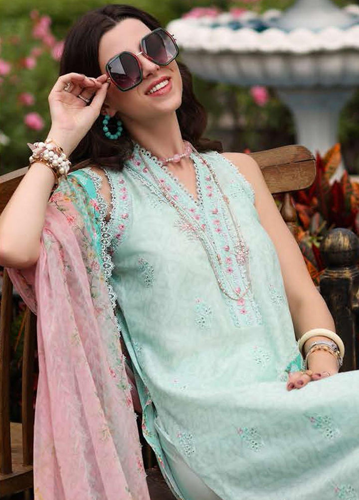 Noor by Saadia Asad Embroidered Lawn Suits Unstitched 3 Piece NSA23P D3-A - Luxury Collection