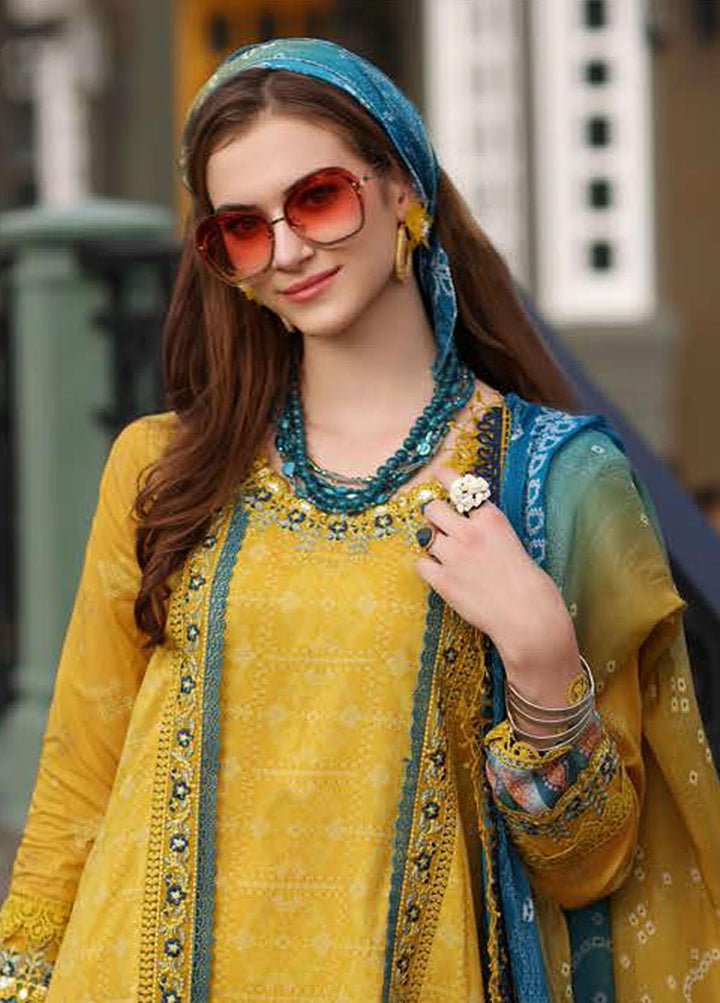 Noor by Saadia Asad Embroidered Lawn Suits Unstitched 3 Piece NSA23P D5-B - Luxury Collection