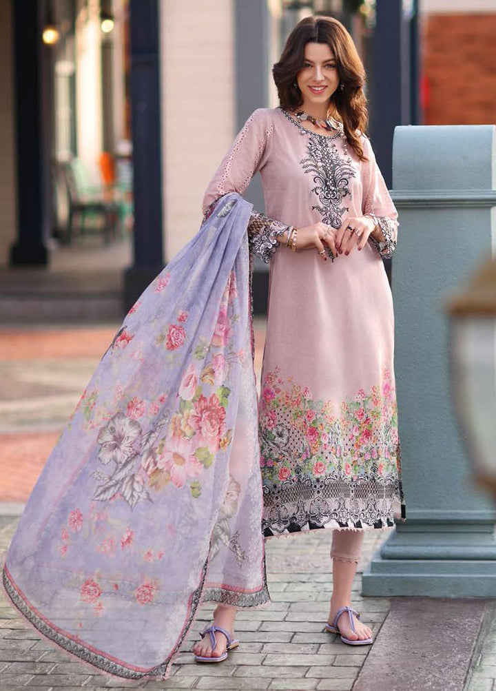 Noor by Saadia Asad Embroidered Lawn Suits Unstitched 3 Piece NSA23P D7-A - Luxury Collection