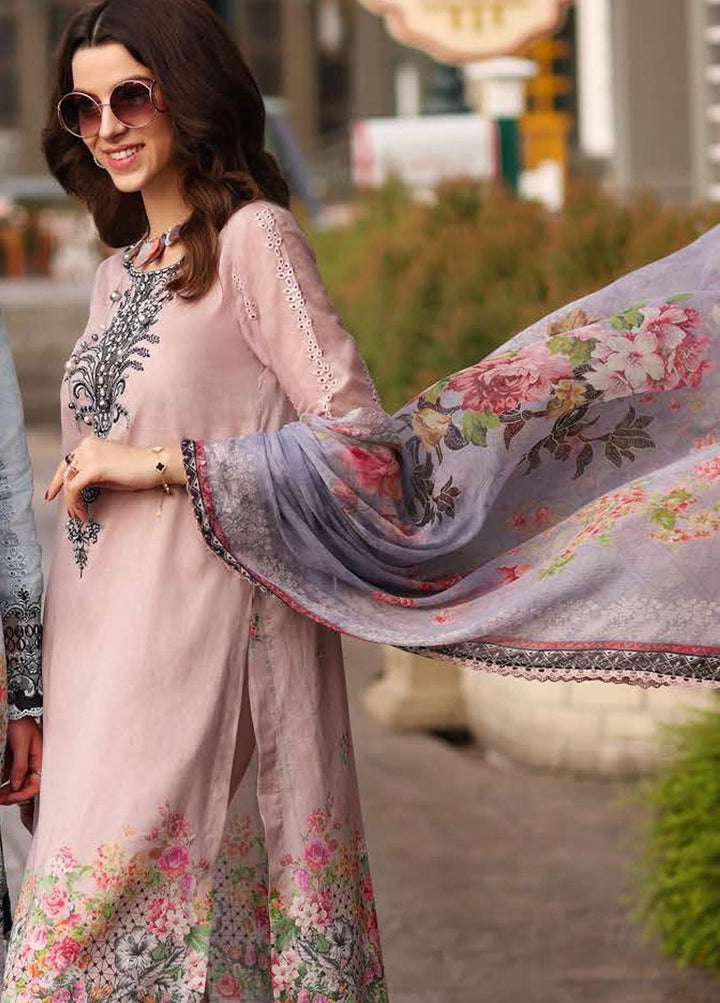 Noor by Saadia Asad Embroidered Lawn Suits Unstitched 3 Piece NSA23P D7-A - Luxury Collection