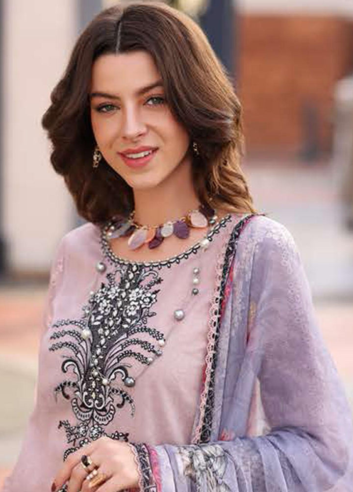 Noor by Saadia Asad Embroidered Lawn Suits Unstitched 3 Piece NSA23P D7-A - Luxury Collection