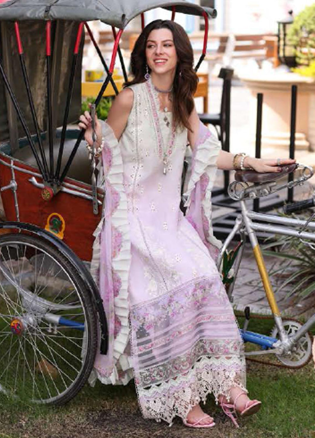 Noor by Saadia Asad Embroidered Lawn Suits Unstitched 3 Piece NSA23P D8-B - Luxury Collection