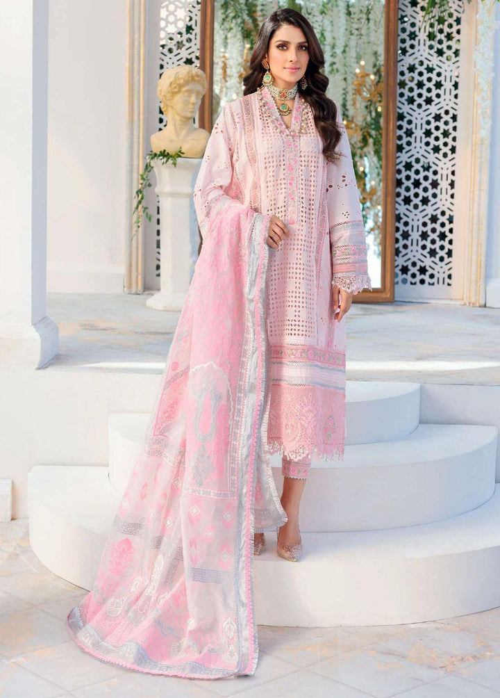 Noor By Saadia Asad Embroidered Lawn Suits Unstitched 3 Piece SA22CK D1-A - Luxury Collection
