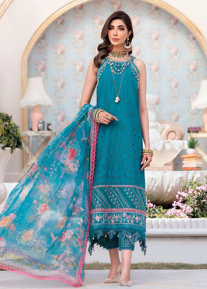 Noor By Saadia Asad Embroidered Lawn Suits Unstitched 3 Piece SA22CK D10-A - Luxury Collection