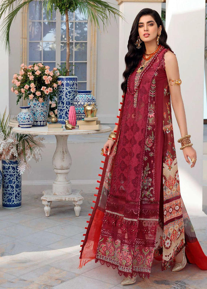 Noor By Saadia Asad Embroidered Lawn Suits Unstitched 3 Piece SA22CK D12-B - Luxury Collection