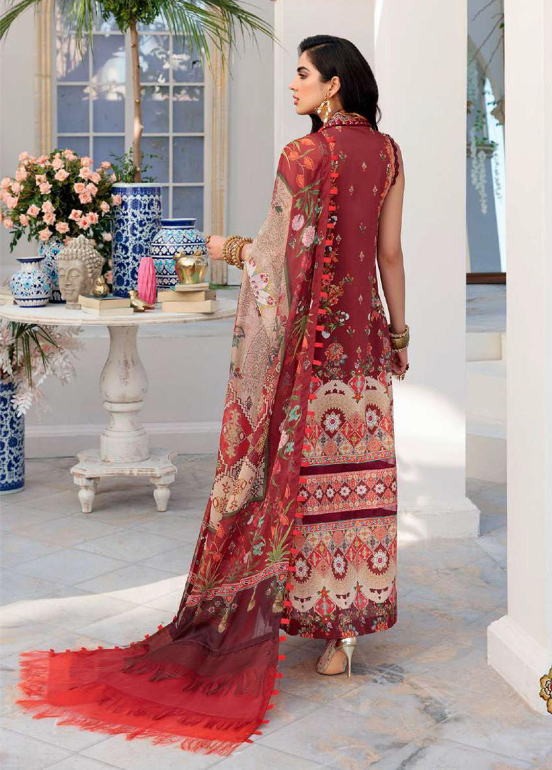 Noor By Saadia Asad Embroidered Lawn Suits Unstitched 3 Piece SA22CK D12-B - Luxury Collection