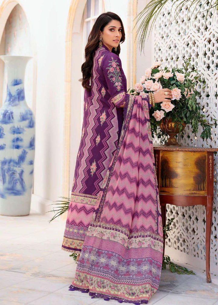 Noor By Saadia Asad Embroidered Lawn Suits Unstitched 3 Piece SA22CK D2-A - Luxury Collection