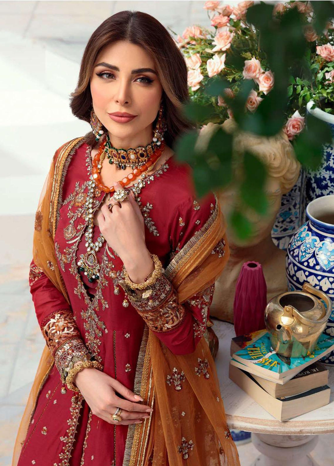Noor By Saadia Asad Embroidered Lawn Suits Unstitched 3 Piece SA22CK D3-B - Luxury Collection