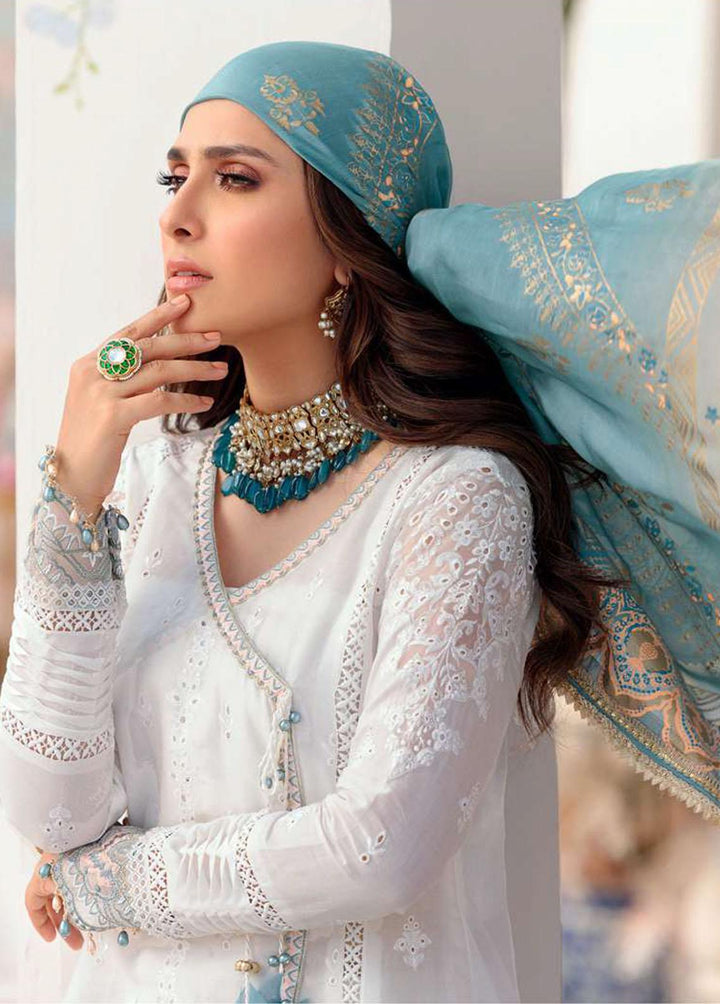 Noor By Saadia Asad Embroidered Lawn Suits Unstitched 3 Piece SA22CK D4-A - Luxury Collection
