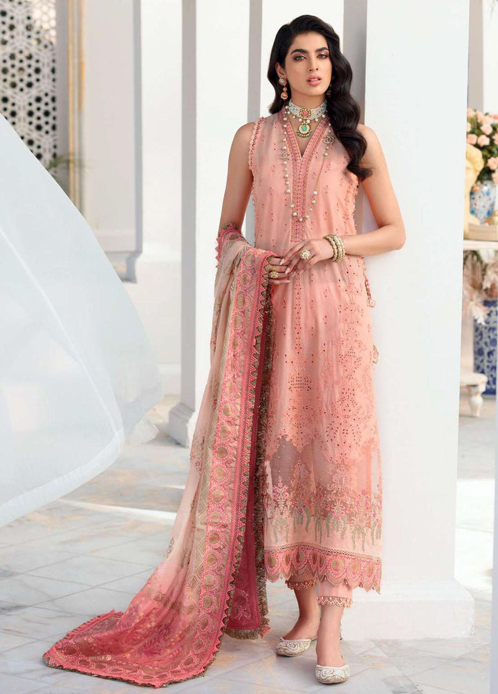 Noor By Saadia Asad Embroidered Lawn Suits Unstitched 3 Piece SA22CK D4-B - Luxury Collection