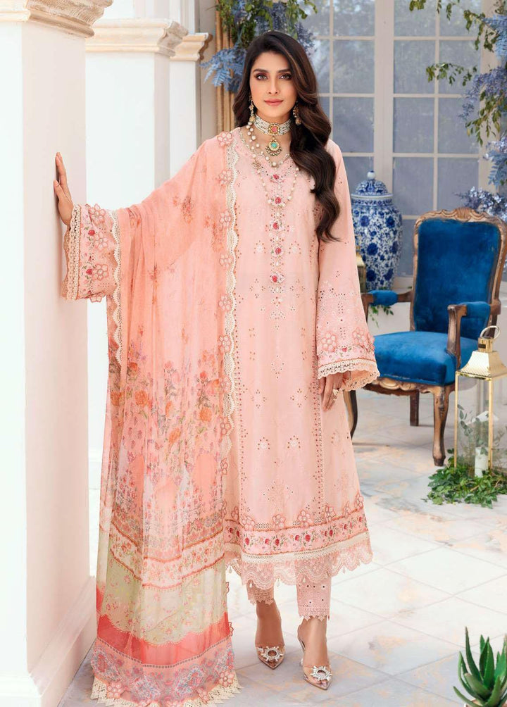 Noor By Saadia Asad Embroidered Lawn Suits Unstitched 3 Piece SA22CK D6-A - Luxury Collection