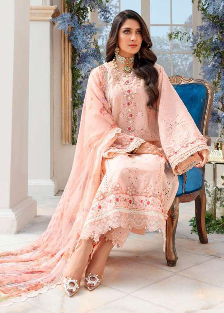 Noor By Saadia Asad Embroidered Lawn Suits Unstitched 3 Piece SA22CK D6-A - Luxury Collection