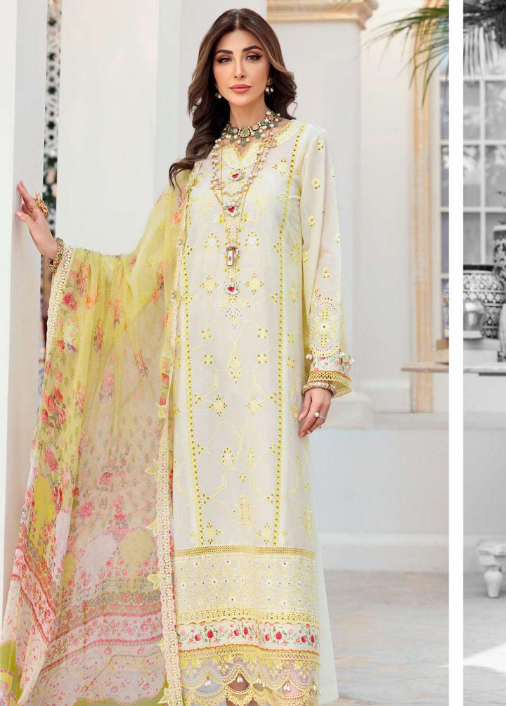 Noor By Saadia Asad Embroidered Lawn Suits Unstitched 3 Piece SA22CK D6-B - Luxury Collection