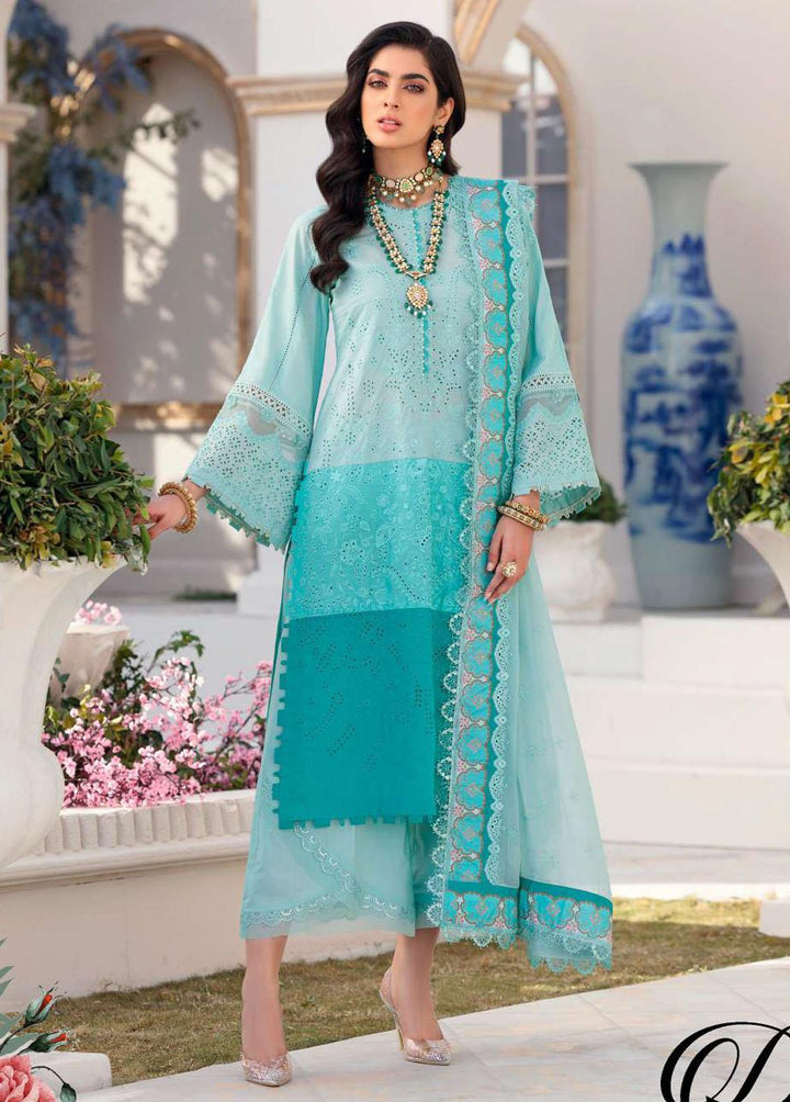 Noor By Saadia Asad Embroidered Lawn Suits Unstitched 3 Piece SA22CK D7-B - Luxury Collection