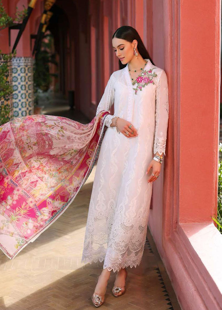 Noor By Saadia Asad Embroidered Chikankari Lawn Suits Unstitched 3 Piece NSA23LC D1-A - Luxury Lawn Collection