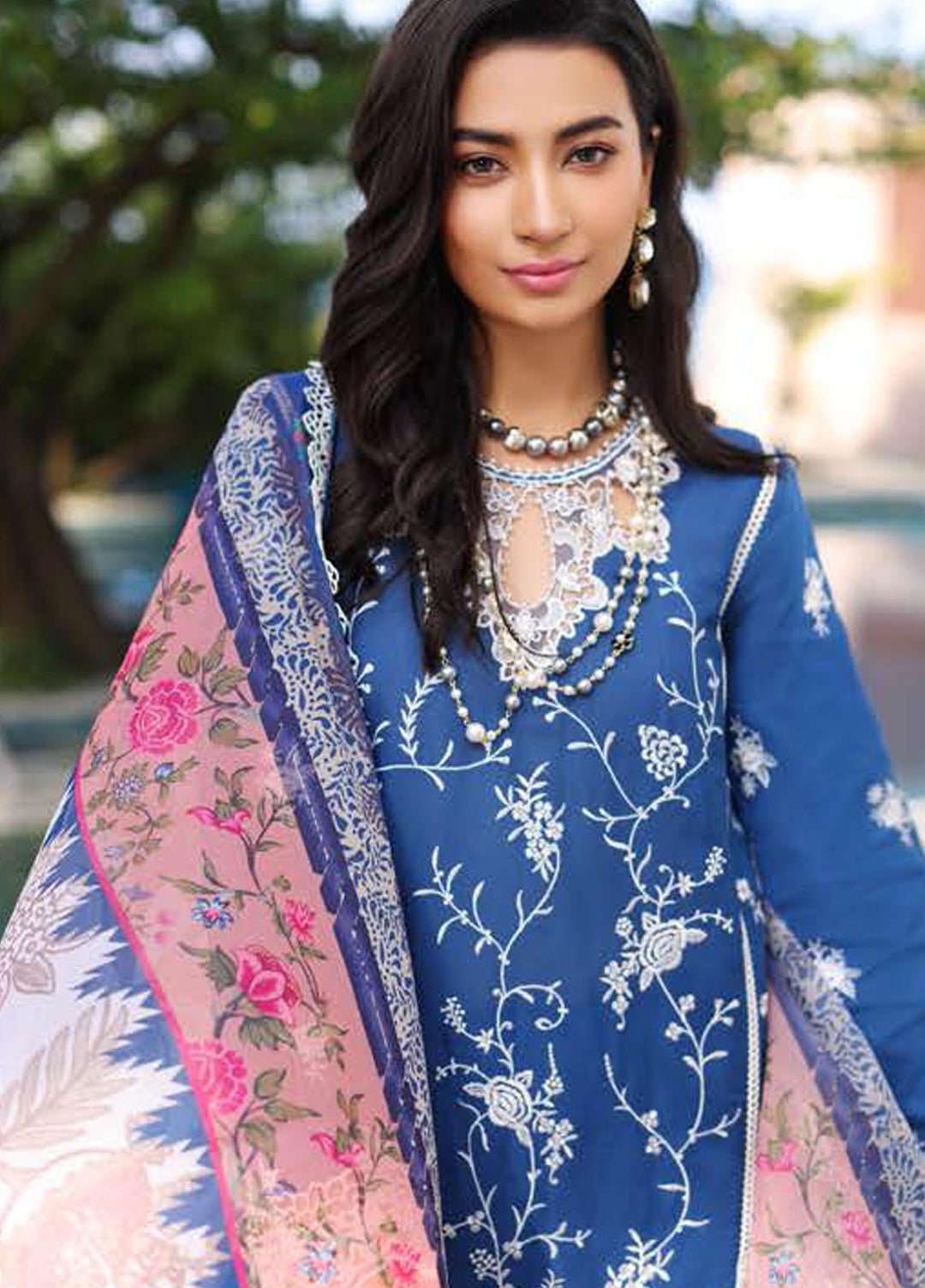 Noor By Saadia Asad Embroidered Chikankari Lawn Suits Unstitched 3 Piece NSA23LC D10-B - Luxury Lawn Collection