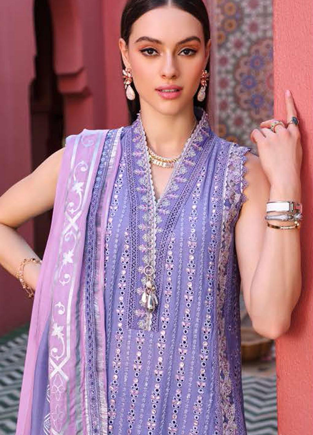 Noor By Saadia Asad Embroidered Chikankari Lawn Suits Unstitched 3 Piece NSA23LC D11-A - Luxury Lawn Collection