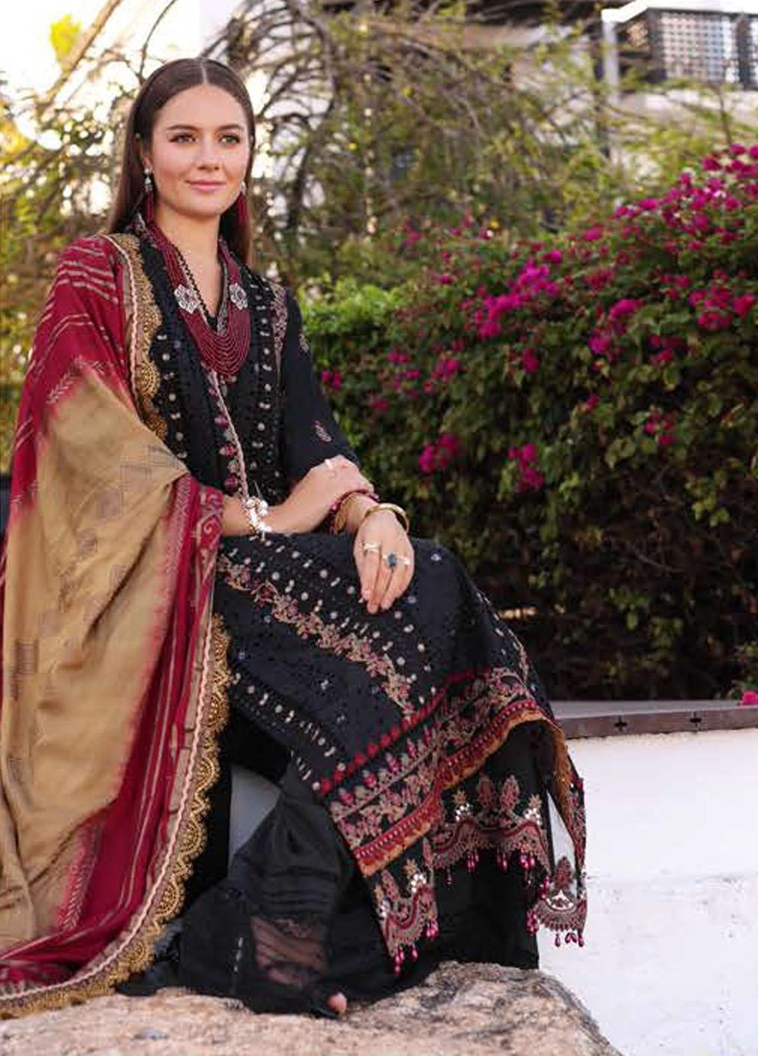 Noor By Saadia Asad Embroidered Chikankari Lawn Suits Unstitched 3 Piece NSA23LC D11-B - Luxury Lawn Collection