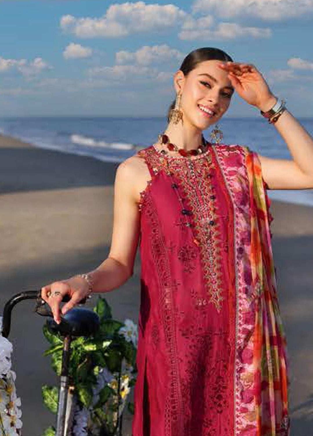 Noor By Saadia Asad Embroidered Chikankari Lawn Suits Unstitched 3 Piece NSA23LC D12-A - Luxury Lawn Collection