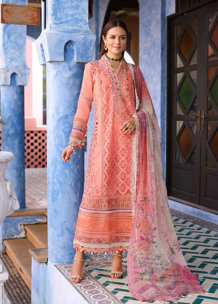 Noor By Saadia Asad Embroidered Chikankari Lawn Suits Unstitched 3 Piece NSA23LC D2-A - Luxury Lawn Collection