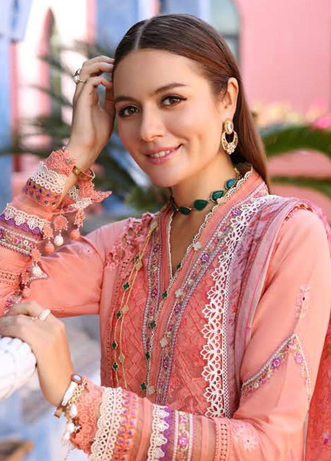 Noor By Saadia Asad Embroidered Chikankari Lawn Suits Unstitched 3 Piece NSA23LC D2-A - Luxury Lawn Collection