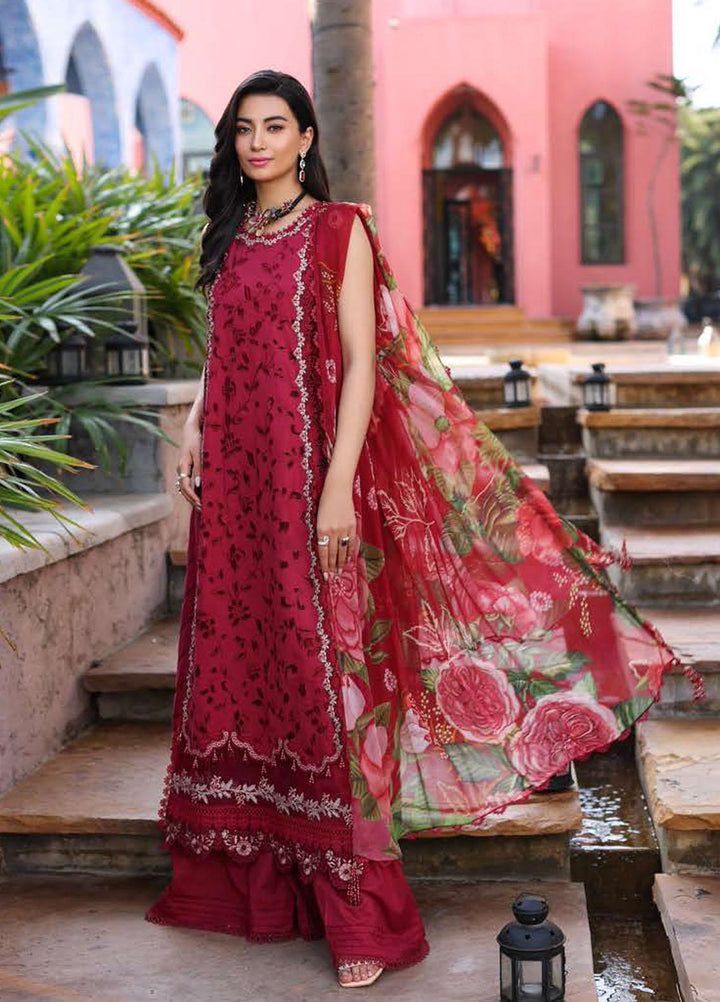 Noor By Saadia Asad Embroidered Chikankari Lawn Suits Unstitched 3 Piece NSA23LC D3-A - Luxury Lawn Collection