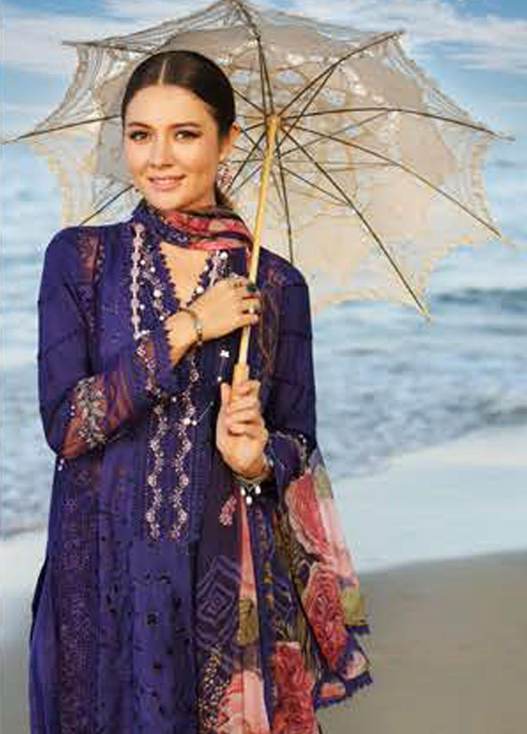 Noor By Saadia Asad Embroidered Chikankari Lawn Suits Unstitched 3 Piece NSA23LC D3-B - Luxury Lawn Collection