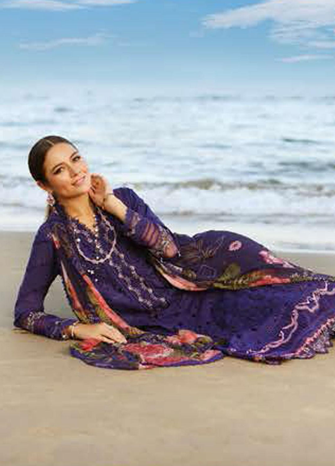 Noor By Saadia Asad Embroidered Chikankari Lawn Suits Unstitched 3 Piece NSA23LC D3-B - Luxury Lawn Collection