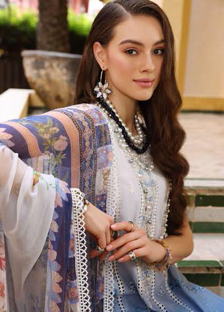 Noor By Saadia Asad Embroidered Chikankari Lawn Suits Unstitched 3 Piece NSA23LC D7-B - Luxury Lawn Collection