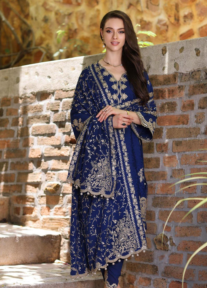 Noor By Saadia Asad Embroidered Linen Suits Unstitched 3 Piece NSA23WS D10 - Winter Collection