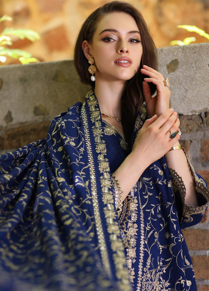 Noor By Saadia Asad Embroidered Linen Suits Unstitched 3 Piece NSA23WS D10 - Winter Collection