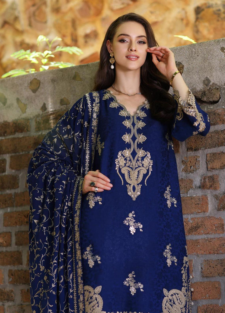 Noor By Saadia Asad Embroidered Linen Suits Unstitched 3 Piece NSA23WS D10 - Winter Collection