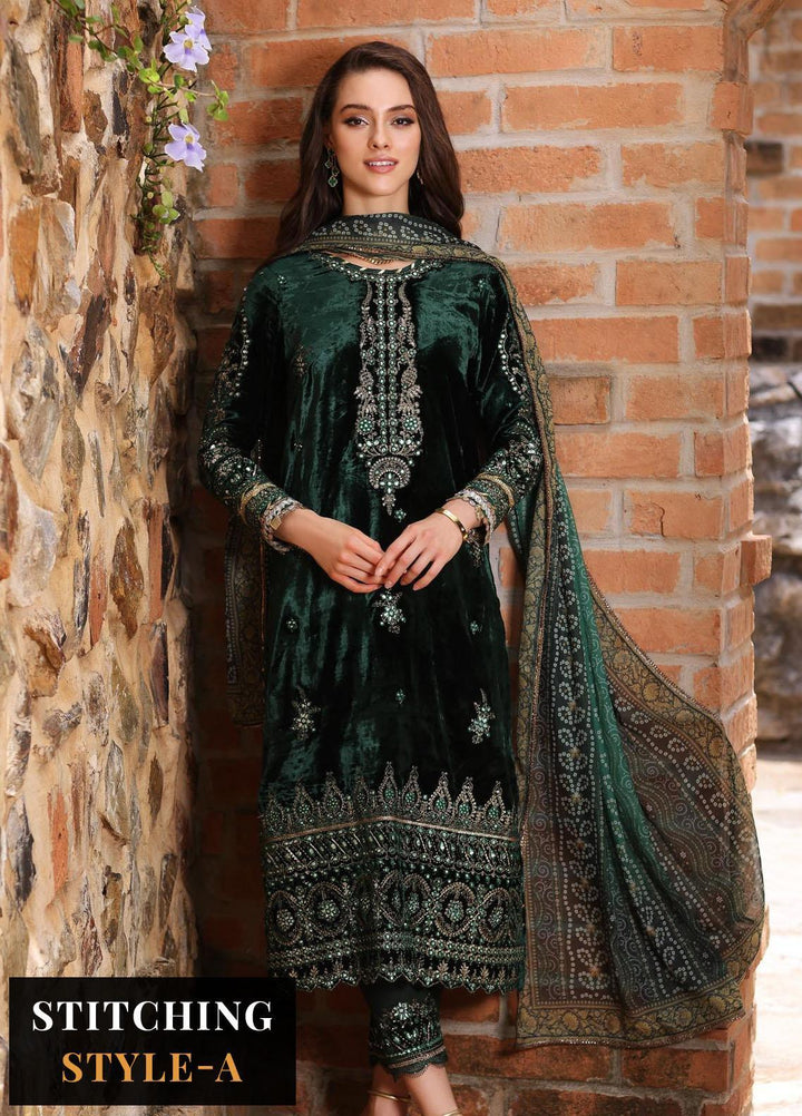 Noor By Saadia Asad Embroidered Velvet Suits Unstitched 3 Piece NSA23WS D6 - Winter Collection